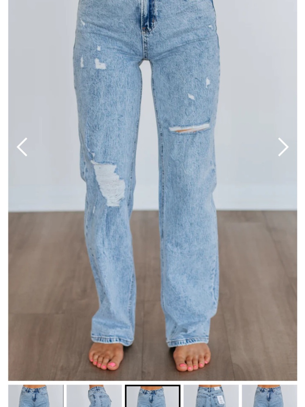 Classic Light Wash Distressed Women’s Jeans